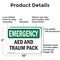 Signmission AED And Trauma Pack, 10 in W x Rectangle, Aluminum OS-2PACK-EM-A-710-L-10287 - alternate 5